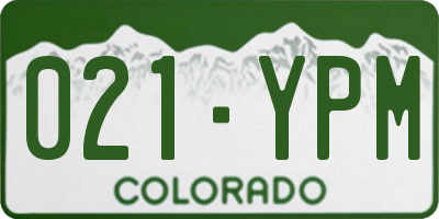 CO license plate 021YPM