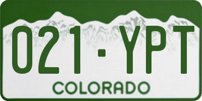 CO license plate 021YPT