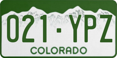 CO license plate 021YPZ