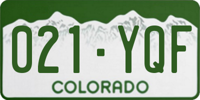 CO license plate 021YQF