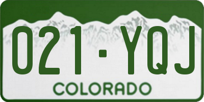 CO license plate 021YQJ