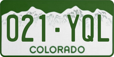 CO license plate 021YQL