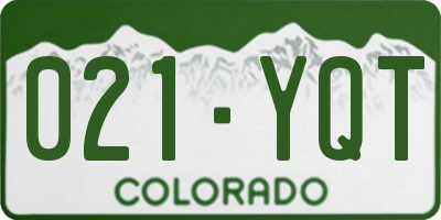 CO license plate 021YQT