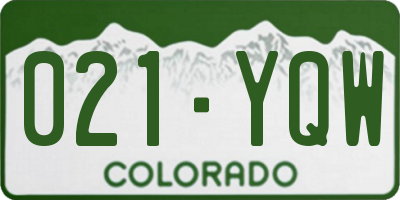 CO license plate 021YQW