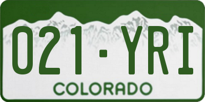 CO license plate 021YRI
