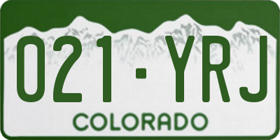 CO license plate 021YRJ