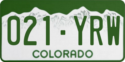 CO license plate 021YRW