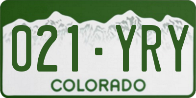 CO license plate 021YRY
