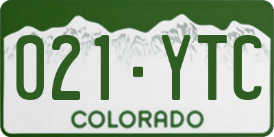 CO license plate 021YTC