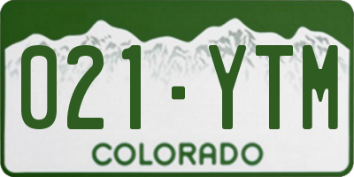 CO license plate 021YTM