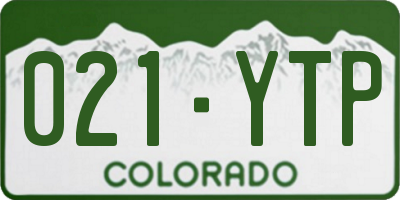CO license plate 021YTP