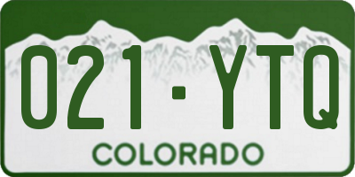 CO license plate 021YTQ