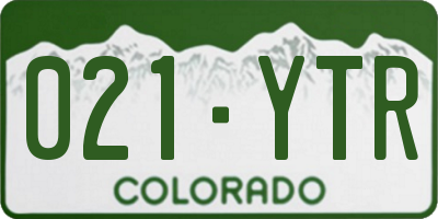 CO license plate 021YTR