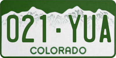 CO license plate 021YUA