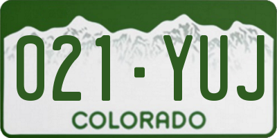 CO license plate 021YUJ