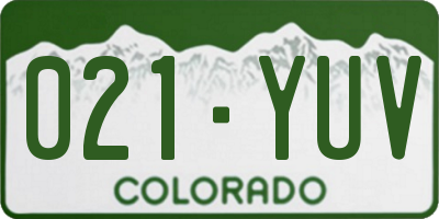 CO license plate 021YUV