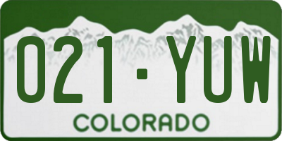CO license plate 021YUW