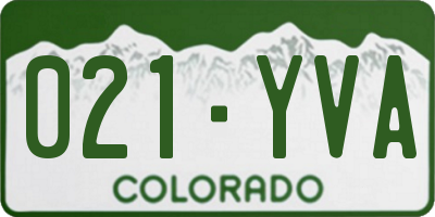 CO license plate 021YVA