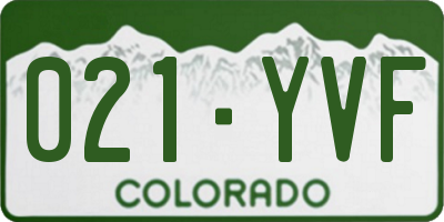 CO license plate 021YVF