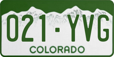 CO license plate 021YVG