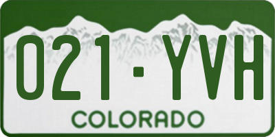 CO license plate 021YVH