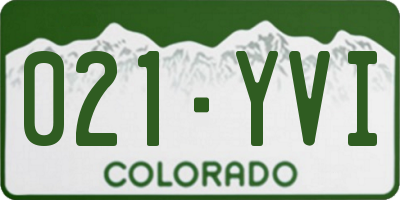 CO license plate 021YVI