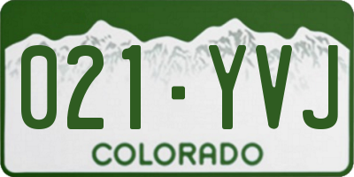 CO license plate 021YVJ