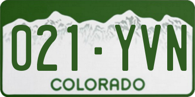CO license plate 021YVN