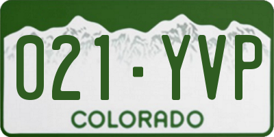 CO license plate 021YVP