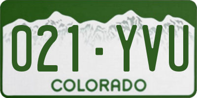 CO license plate 021YVU