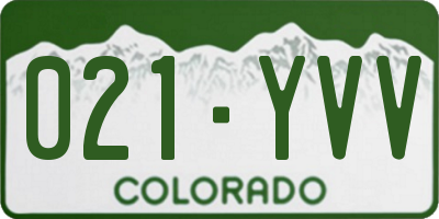 CO license plate 021YVV