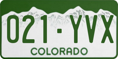 CO license plate 021YVX