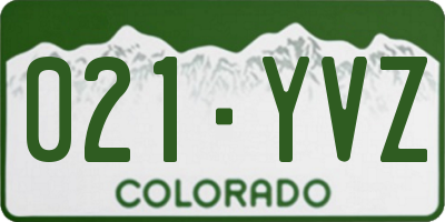 CO license plate 021YVZ