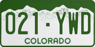 CO license plate 021YWD