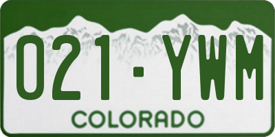 CO license plate 021YWM