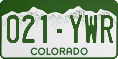 CO license plate 021YWR