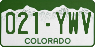 CO license plate 021YWV