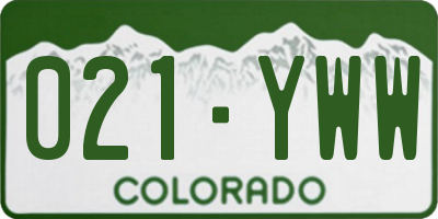 CO license plate 021YWW