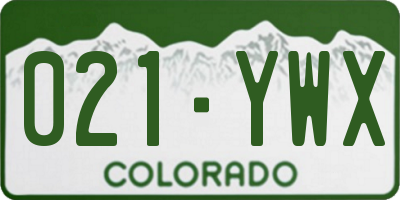 CO license plate 021YWX