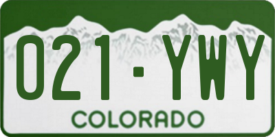 CO license plate 021YWY