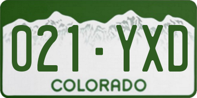 CO license plate 021YXD