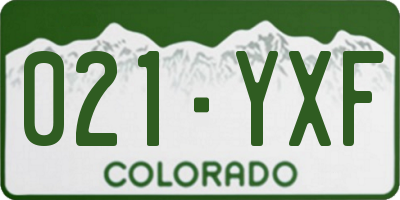 CO license plate 021YXF