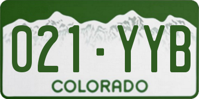 CO license plate 021YYB