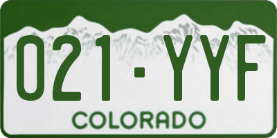 CO license plate 021YYF