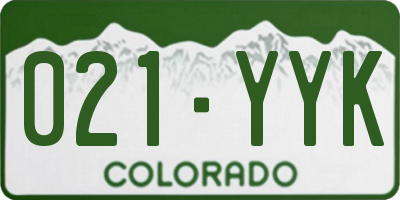 CO license plate 021YYK