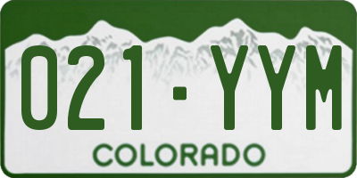 CO license plate 021YYM