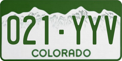 CO license plate 021YYV