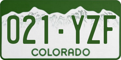 CO license plate 021YZF