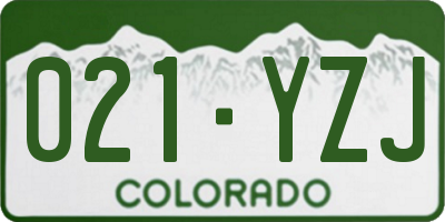 CO license plate 021YZJ