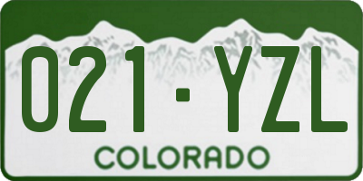 CO license plate 021YZL
